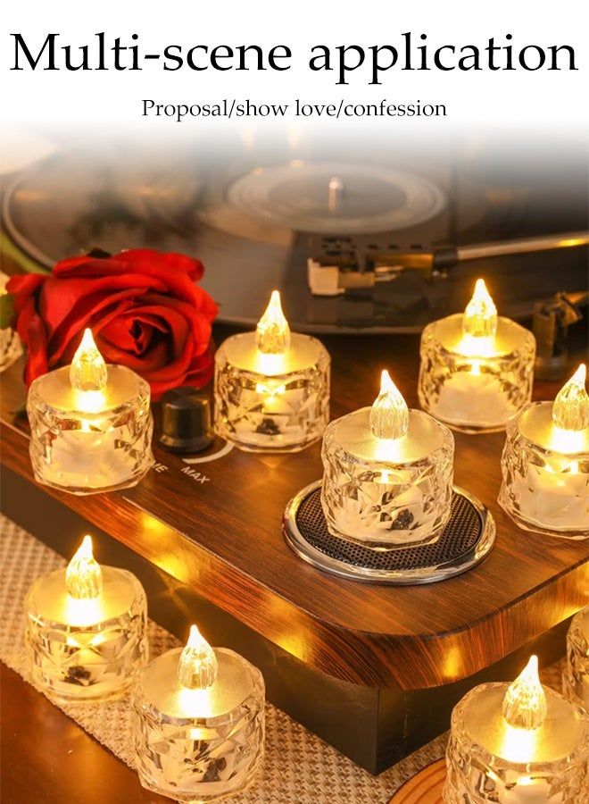 DUNISO 24 عبوة من الشموع LED الشاي الخالية من اللهب تعمل بالبطارية أضواء الشموع الساطعة الشبيهة بالشاي مجموعة من الشموع الكهربائية المزيفة للاحتفالات والمناسبات، ديكور المنزل، الزفاف، ديكور الطاولة، الحفلات - Image 5